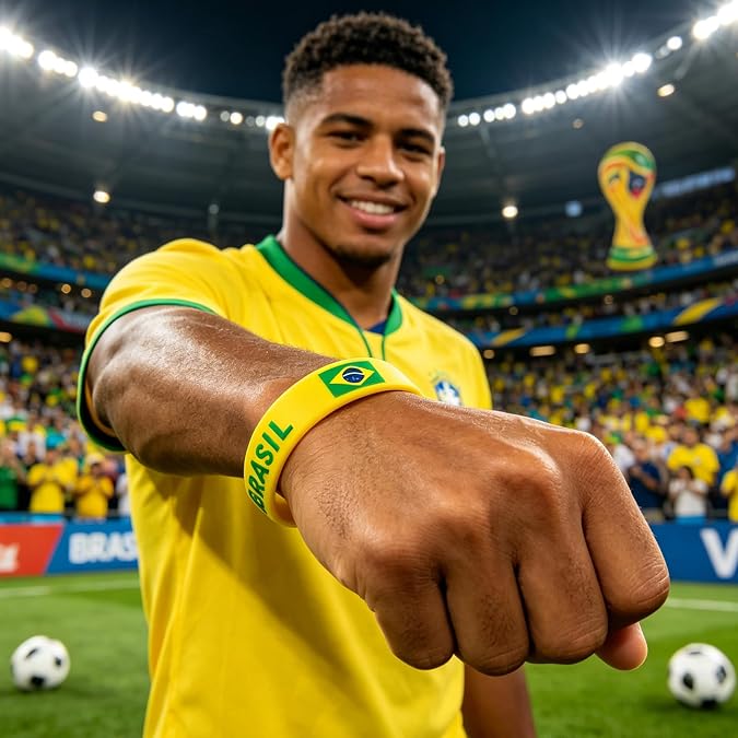 Flag Silicone Bracelets, Debossed Wristbands for Men and Women, Ideal for 2026 World Cup, Fan Gifts, Team Support, Stadium Events and Fan Gatherings, 10 pack