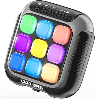 Tic Tac Toe Electronic Handheld Puzzle Game Console Fidget Toys w/ 7 Game Modes, Portable Fast and Fun Car Travel Press Games for Kids and Adults, Ideal Xmas Birthday Gifts for Ages 3+ (Grey)