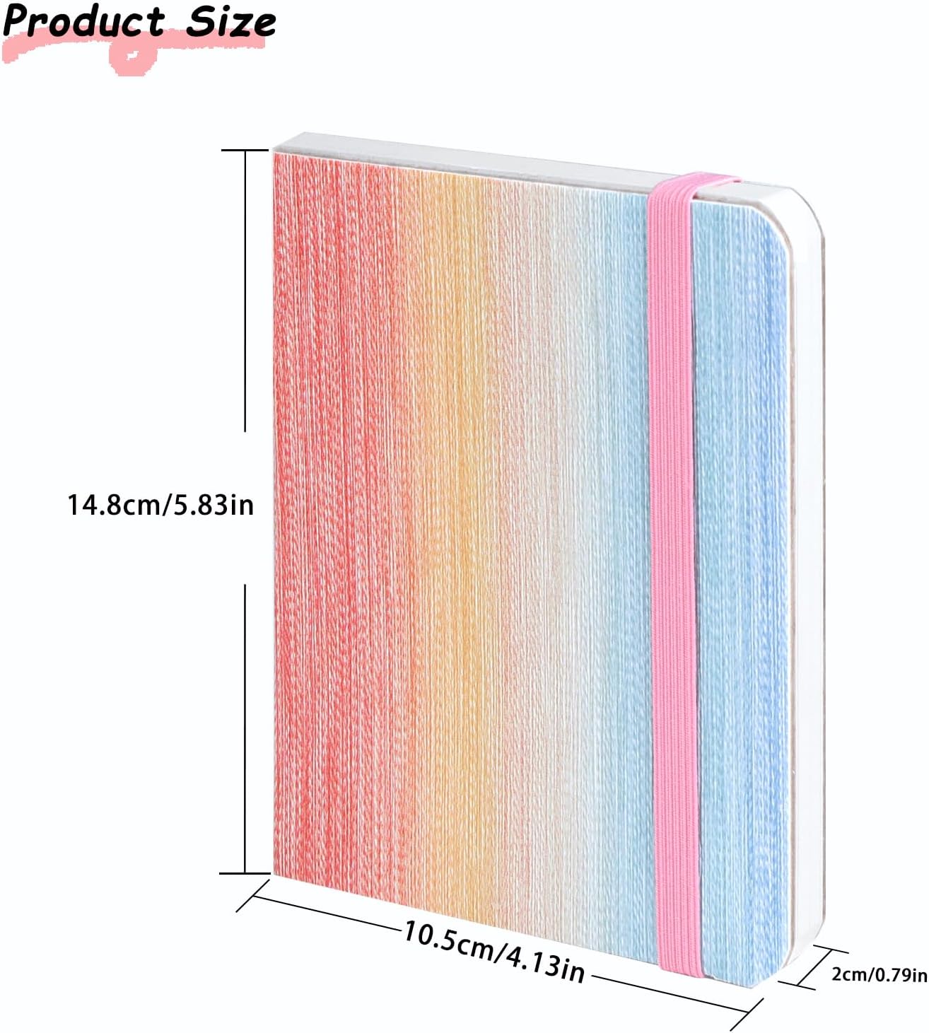 MEI COLOUR Watercolor Sketchbook, A6 Pink Rainbow Painting Notebook, 300 GSM Paper Travel Notebooks Mixed Media Art Journal, 30 Sheets/60 Pages 5.8×4.1" Inch Sketch Pad