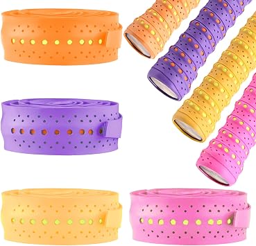 Pack of 4 Grip Tape Tennis Racket Badminton Grip Tape Self-Adhesive Tennis Grip Tape Overgrip Squash Racket Tape for Squash Tennis Badminton