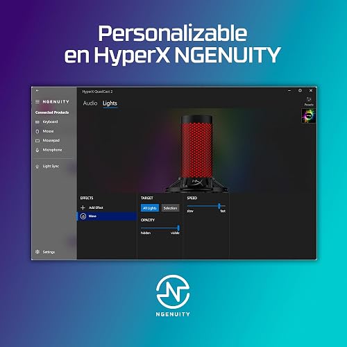 HyperX Quadcast 2 Frost | USB Microphone for Gaming, Streaming and Podcasting | With On-Board Controls | LED Lighting | Removable Shock Mount - 9