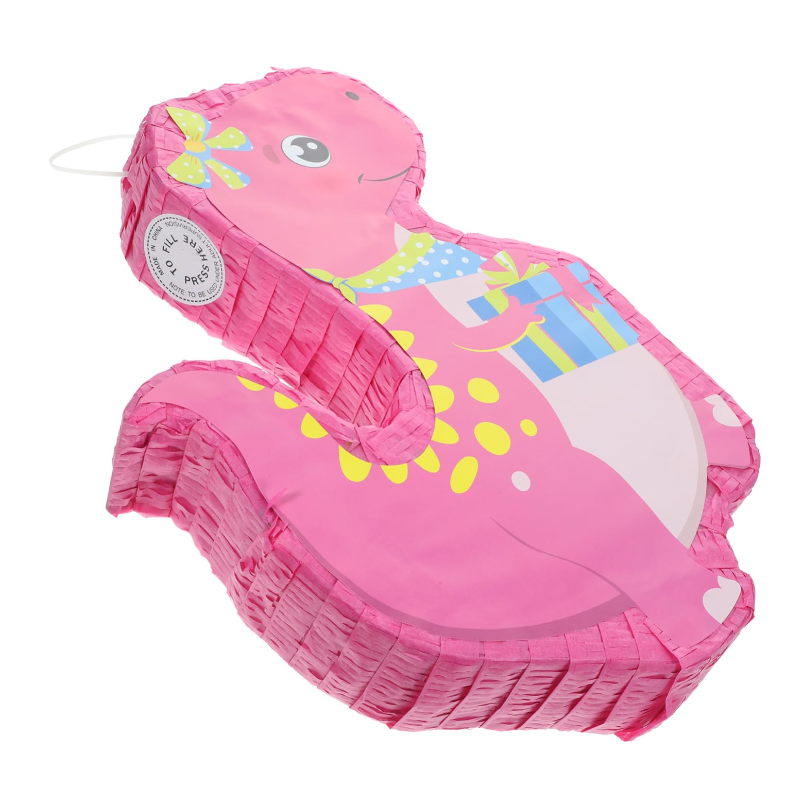 PRETYZOOM Piñata de Dinosaurio Rosa de Papel, Decoración Colgante para Fiesta y Portacaramelos, Adecuado para Cumpleaños y Fotomatón