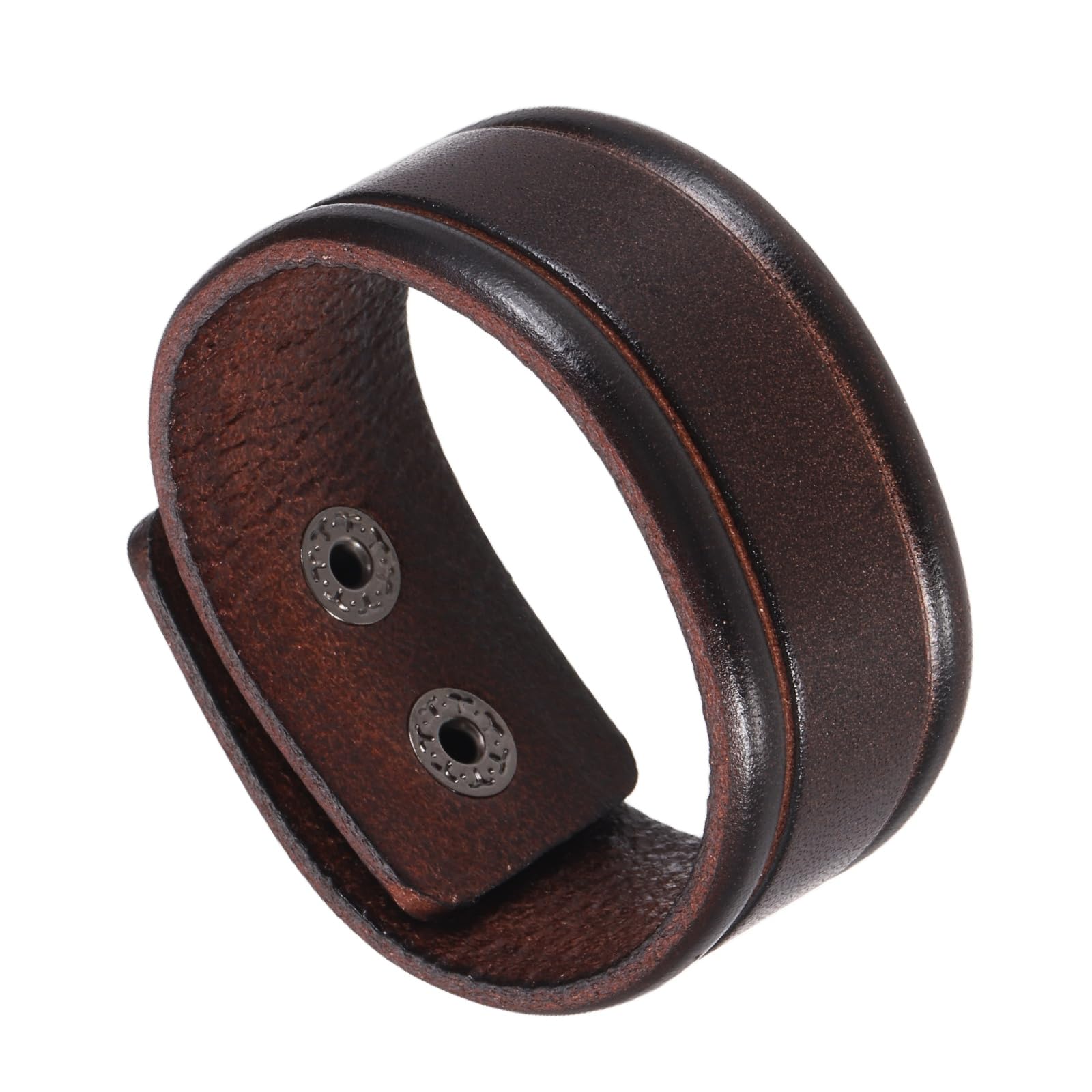 Bracelet en cuir marron rétro réglable pour création de bijoux unisexes