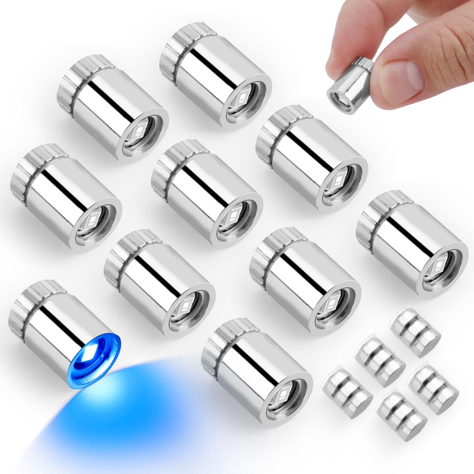 Pack of 10 LED Mini Lights, Battery Operated Dollhouse Lights, Miniature LED Lights, Microelectric LED Lights for Paper Lanterns, Party Decoration, Dollhouse Accessories (Blue Light)