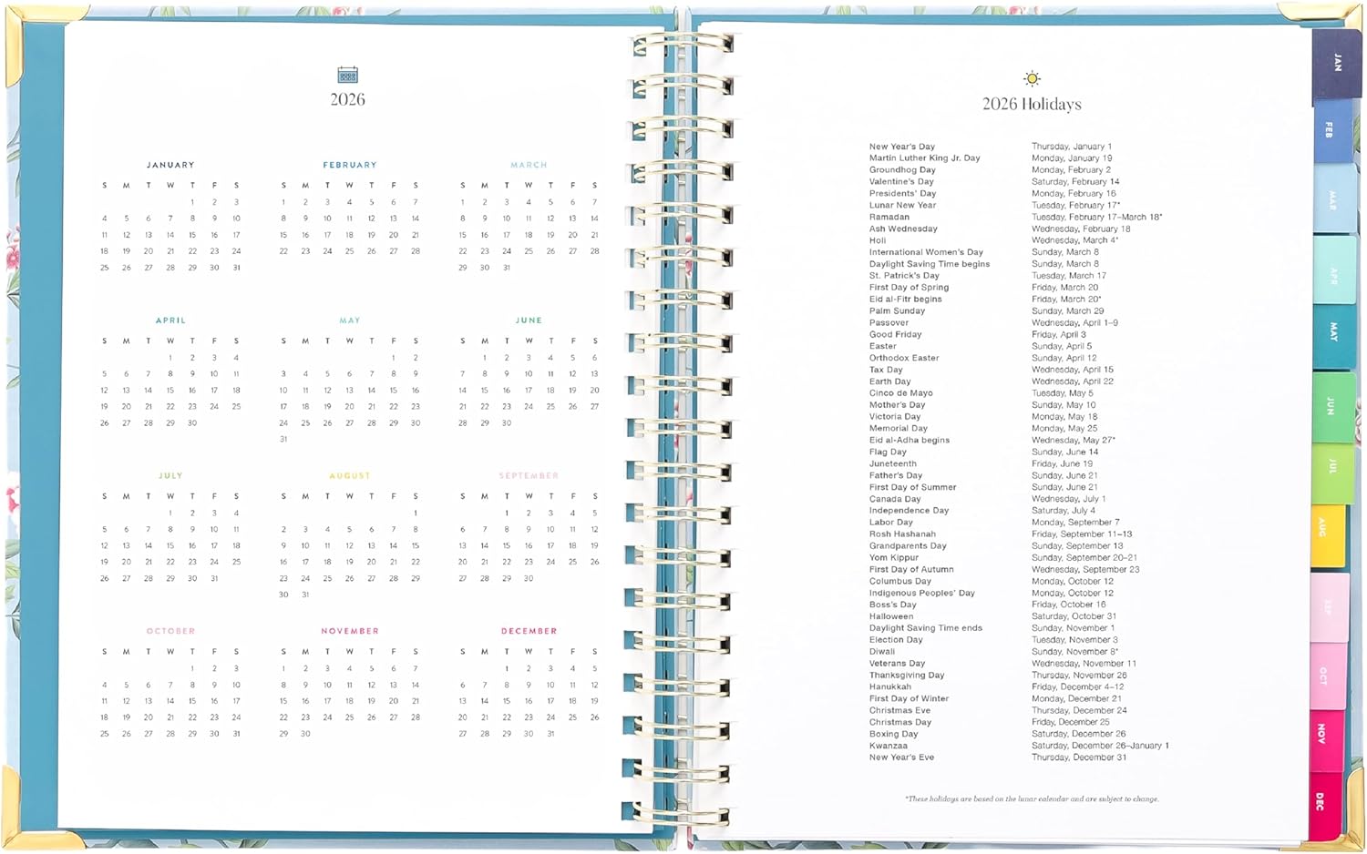 Simplified 2026 12-Month Spiral Weekly Planner — Faraway Land — January 2026 - December 2026, Calendar Year Organizer with Stickers, Pockets, and Keepsake Box