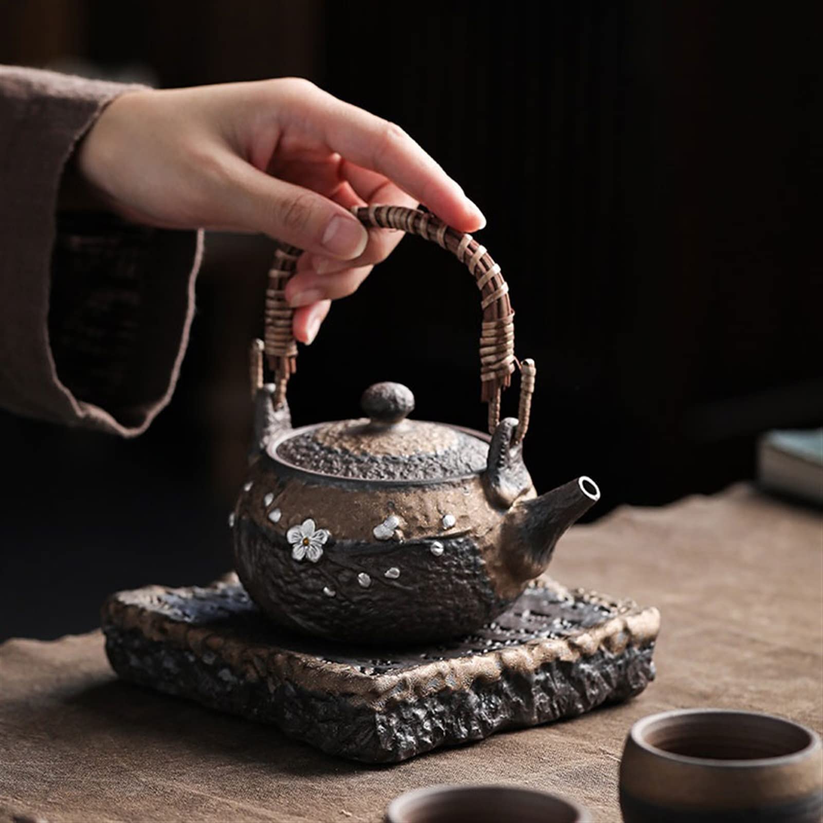 THEIERE,Mount and River--Théière chinoise rétro en céramique Kung Fu