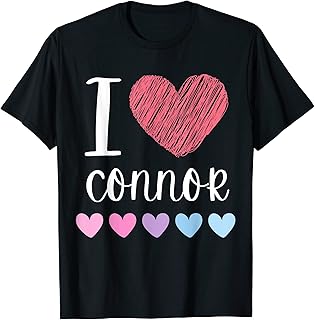 I Love CONNOR Personalized Name Cool Birthday Party T-Shirt