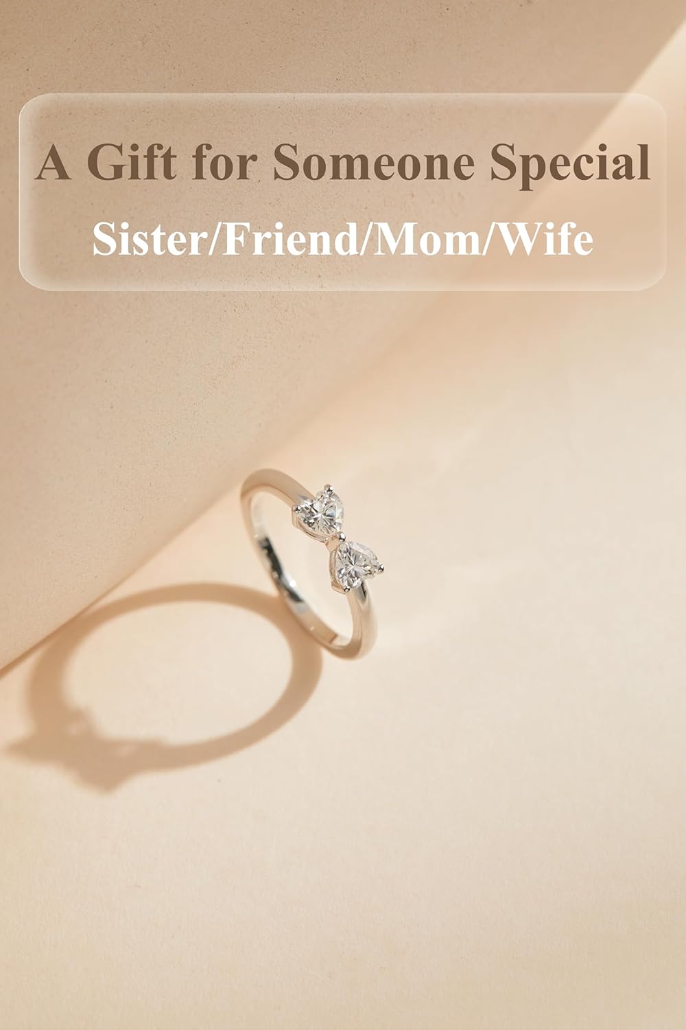 0.6 Carat Moissanite Wedding Ring for Women Fashion 925 Silver Bow Tie Ring Heart Moissanite Engagement Ring - Image 6