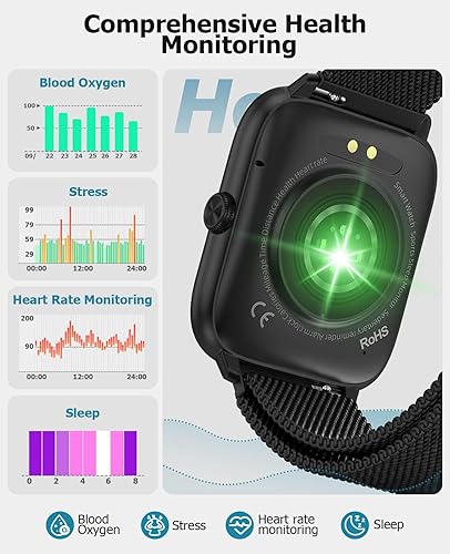 Miniatura 7 de Smart Watch for Men with Blood Pressure Monitor, 2.06" AMOLED Always-On Display, IP68 Waterproof Fitness Tracker, 118 Sports Modes, Heart