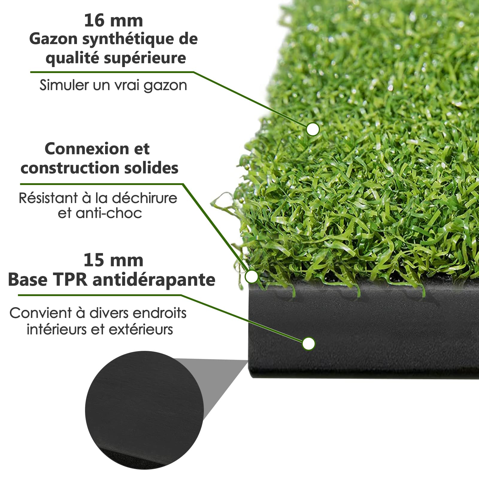 GOPLUS Tapis de Golf 150 x 90 cm, Entraînement au Practice de Golf Intérieur et Extérieur pour Les Pros et Les Débutants