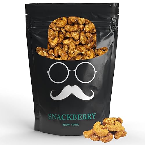 Anacardos, anacardos glaseados con miel, enteros, crujientes y firmes con sabor a miel dulce a nuez (media libra)