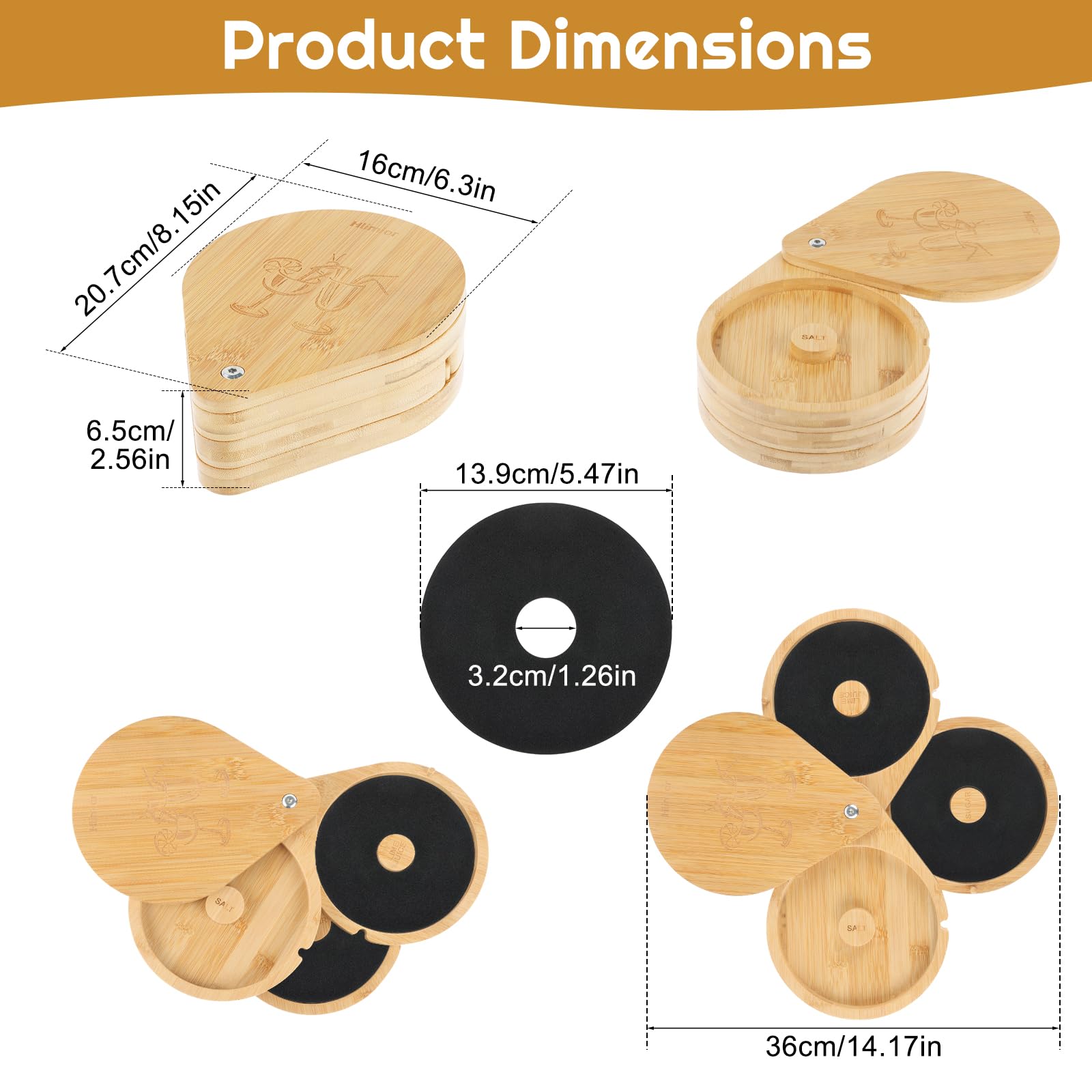 Margarita Salt Rimmer Set, Bamboo 3 Tiers Bar Glass Rimmer for Cocktails, Wooden Sugar and Salt Rimming Accessories Supplies with 3 Sponges for Party Bar Home Restaurant Drinks Making (three layers)