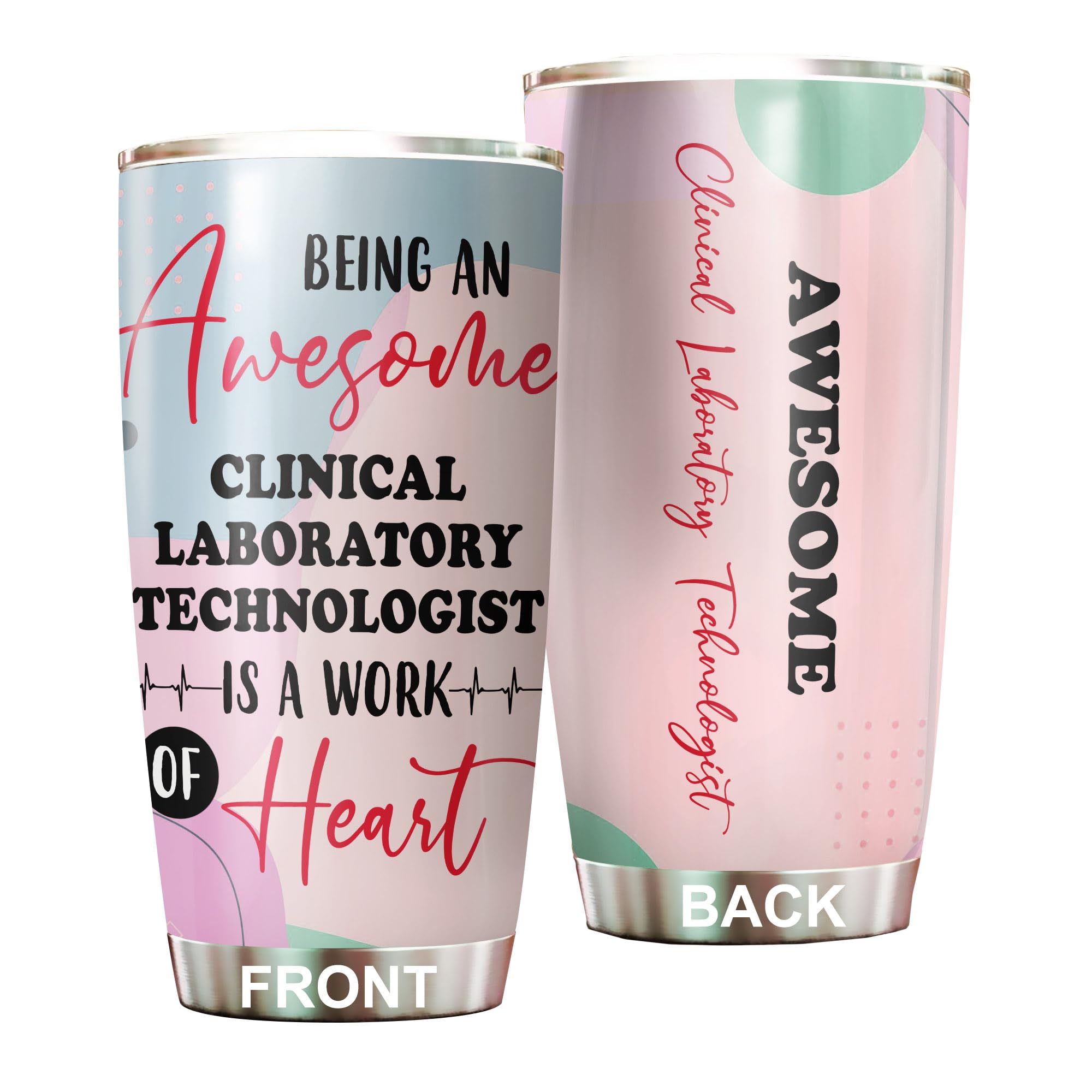 Awesome Clinical Laboratory Technologist Tumbler Stainless Steel 20oz, Clinical Laboratory Technologist Gifts Bulk For Birthday Christmas, Office Gifts For Men Women Friend Coworker Driking Coffee Cup