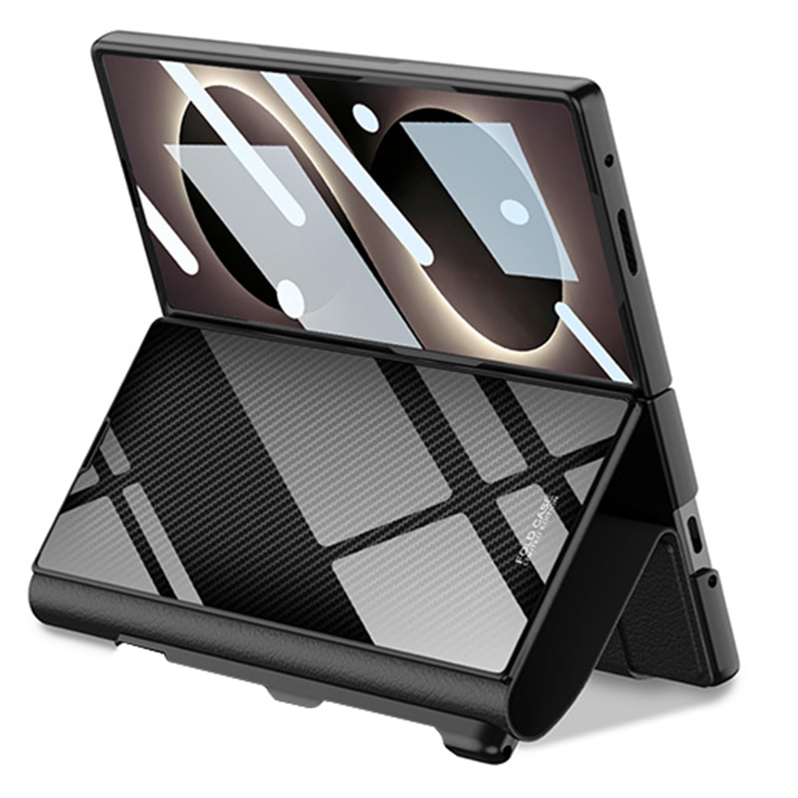 Per Samsung Galaxy Z Fold 8 Ultra Custodia Pelle, Vetro, Penna | Cover a libro business con stand e pellicola. Cover antishock, anti-impronta, portapenna sicuro(Black)