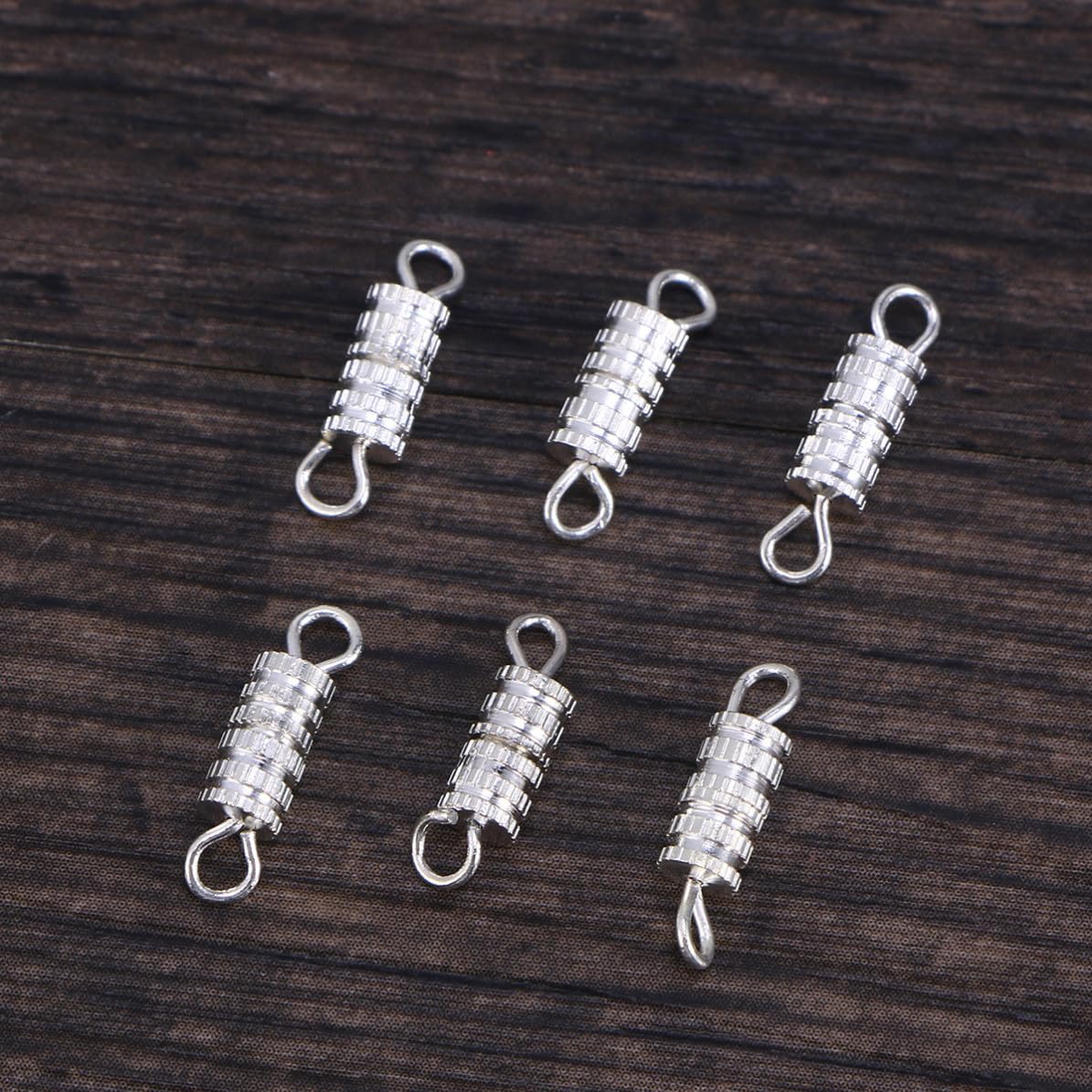 20 Pezzi Chiusura a Vite in Rame per Collana e Catena DIY Argento