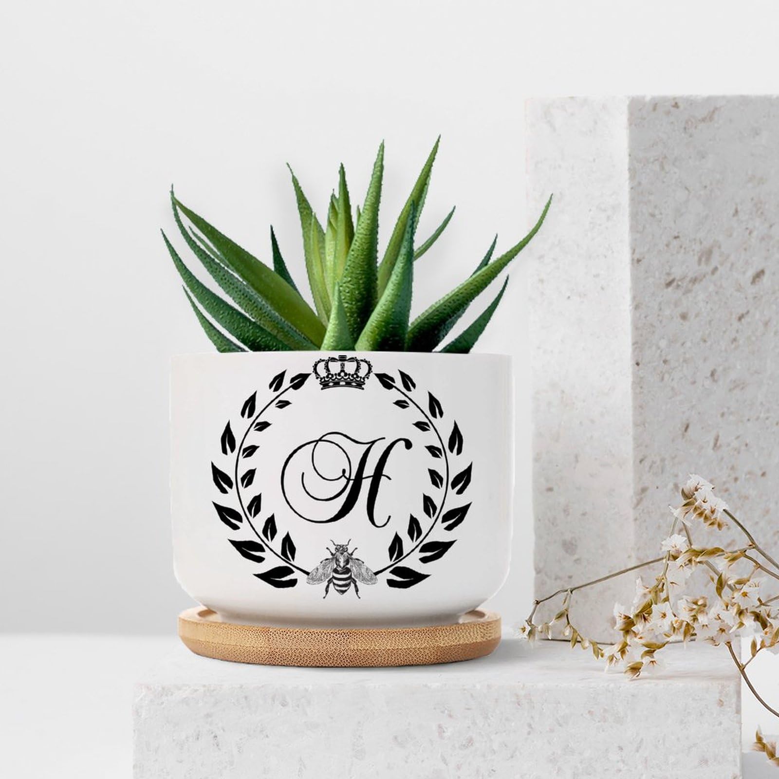 Amazon.com: Evans1nism Set of 2 Initial Letter H Planters for