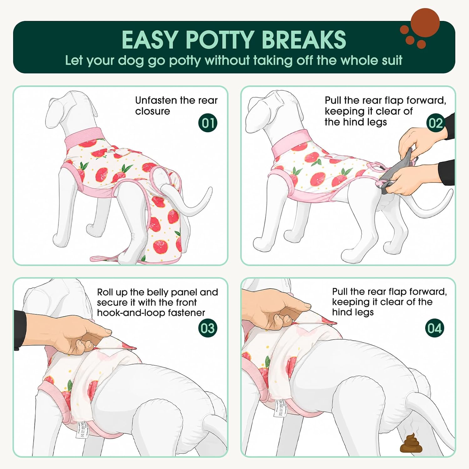  Recovery Suit for Dogs Cats, Soft Dog Surgery Suit Female Male Spay thumbnail