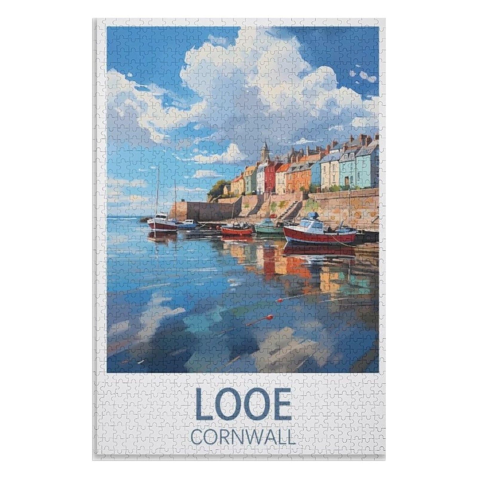 puzzles for adults, family puzzle game birthday gifts, Looe Cornwall ，Adults 1000 Piece Jigsaw Puzzle- Christmas，75x50，wooden puzzle ，AA-874