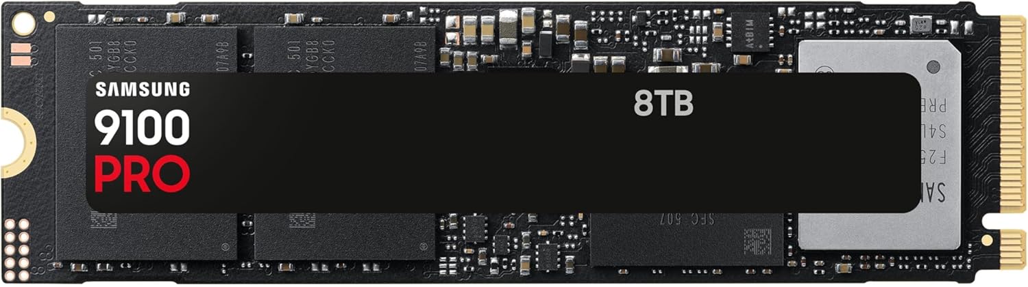 Samsung Internal SSD 9100 Pro, NVMe 2.0 PCIe 5.0x4, Capacity 8TB, Read Speed up to 14800MB/s, Performance Gen5, MZ-VAP8T0BW