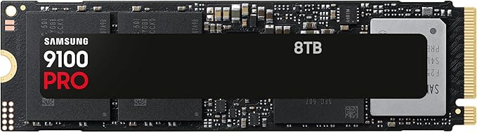 Samsung Internal SSD 9100 Pro, NVMe 2.0 PCIe 5.0×4, Capacity 8TB, Read Speed up to 14800MB/s, Performance of Gen5 on PC and PS5, MZ-VAP8T0BW