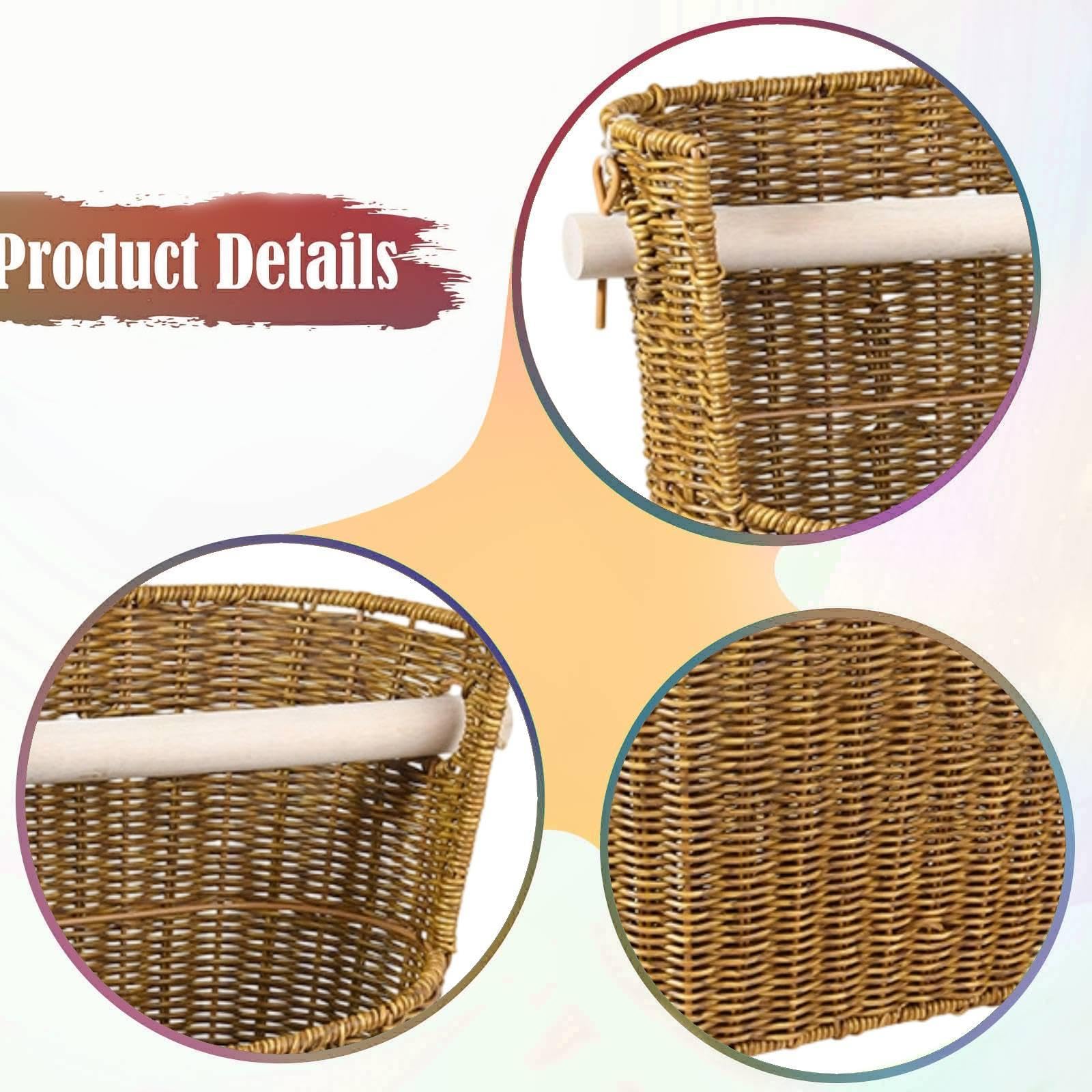 Cesta para Guardar Papel Higiénico, Contenedor Que Ahorra Espacio, Organizador de Papel Higiénico Decorativo de Estilo Rústico Tejido.