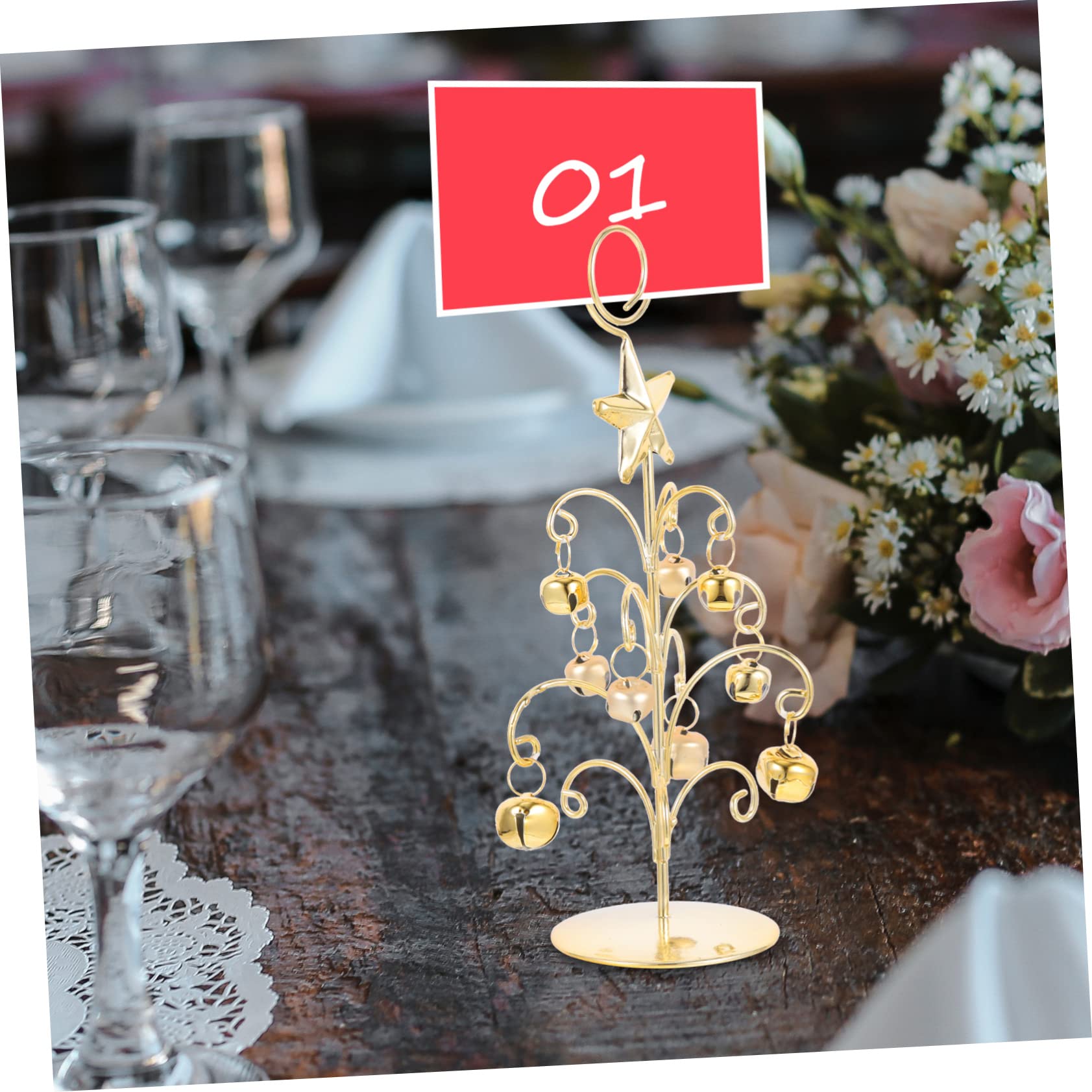 Alipis 5 Pz Porta biglietti natalizi segnaposto segnaposti clip numero tavola di natale fermagli per foto clip ospite carte cartelli matrimonio clip numero di tavolo porta appunti
