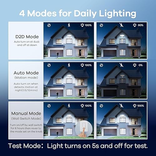 Miniatura 10 de OREiN Luces de inundación con sensor de movimiento para exteriores, 4500LM y sensor de movimiento de 240, luces para exteriores, del anochecer al