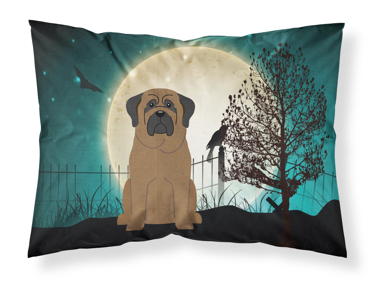 Taie d'oreiller Bullmastiff tissu Halloween pour décoration de chambre automnale