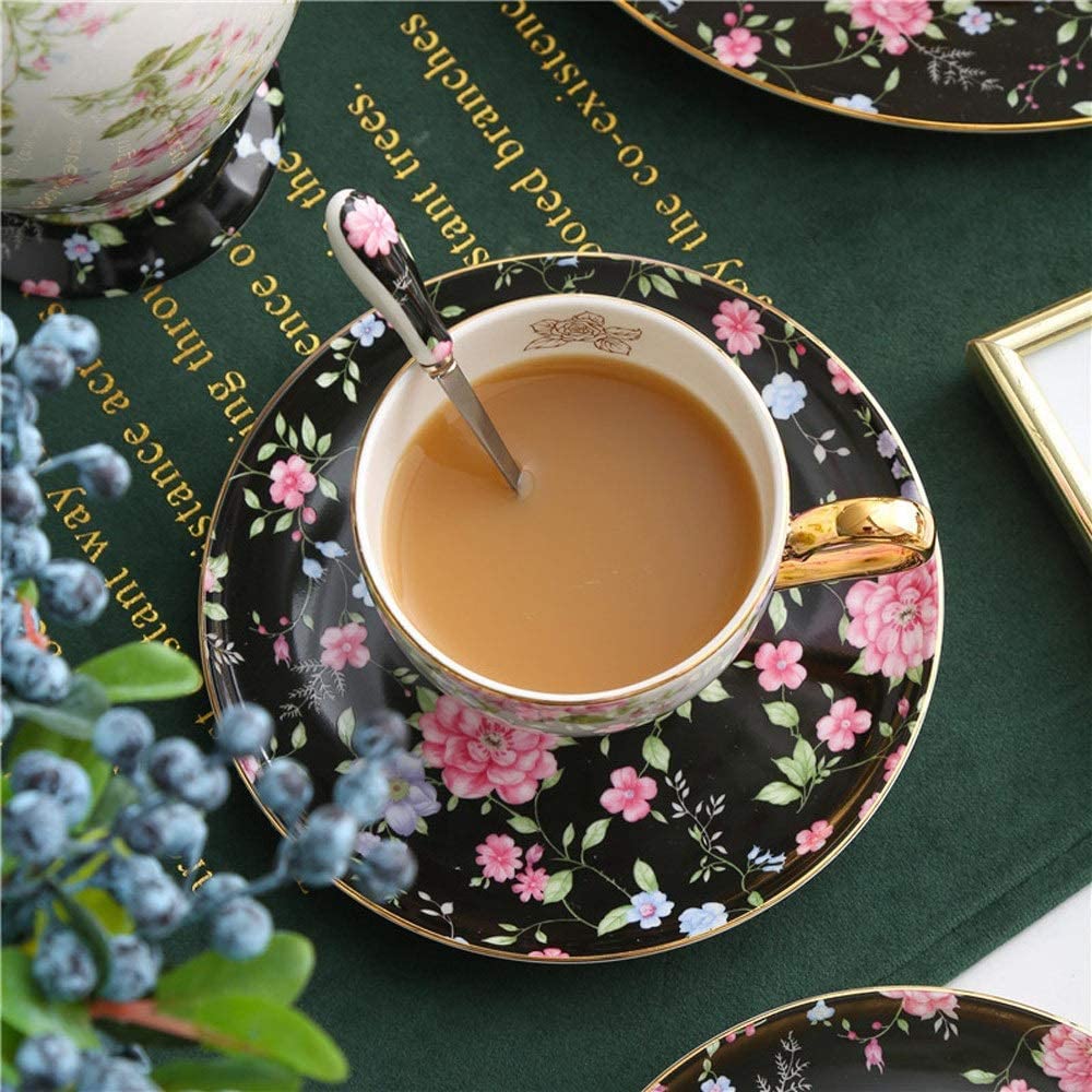 Lekki Luksusowy Ceramiczny Zestaw Filiżanek Do Kawy I Spodków Z Uchwytem Chińska Nowość Filiżanka Do Napojów Filiżanka Do Espresso Filiżanka Do Wody Filiżanka D