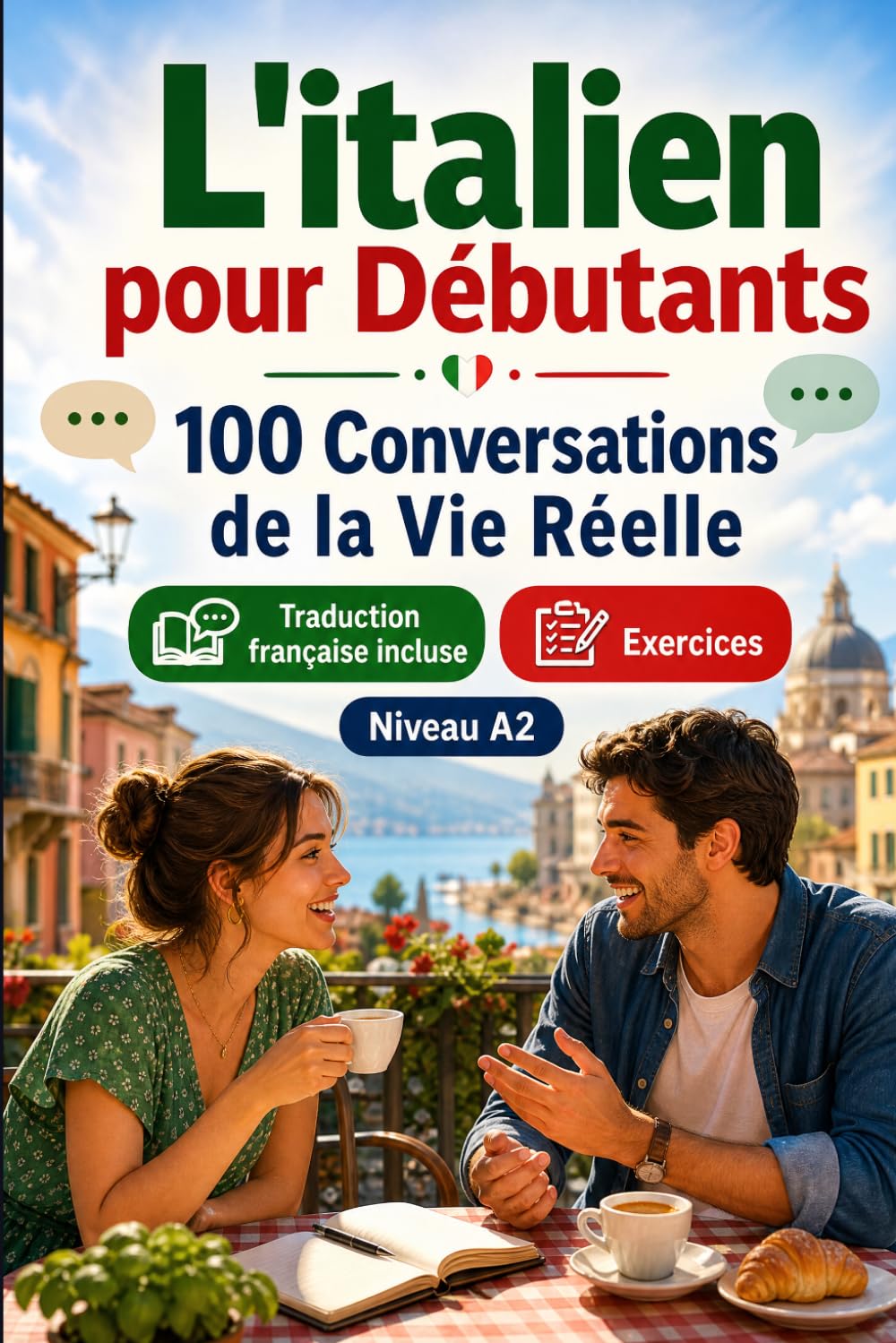 L'italien pour Débutants A2 : 100 Conversations de la Vie Réelle: Apprenez l'italien en situations réelles, passé, futur, voyages, travail, dialogues bilingues, vocabulaire et exercices