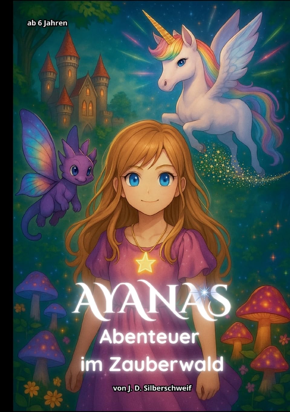 Ayanas Abenteuer im Zauberwald: Ein magisches Märchen Abenteuer für mutige Mädchen und Kinder ab 6 Jahren (Prinzessin, Einhorn, Hexe)