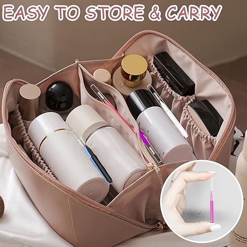 Miniatura 5 de 100 cepillos micro para cejas, cepillo de peine de pestañas con tapa, cepillo portátil de laminación de cejas para cejas, pinceles multifuncionales