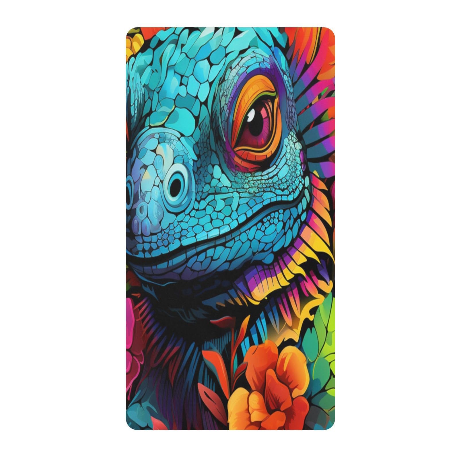Colorful Iguana Monsters Toddler Crib Sheet Soft Cotton Baby Play Sheets Fitted for Mattress Playard