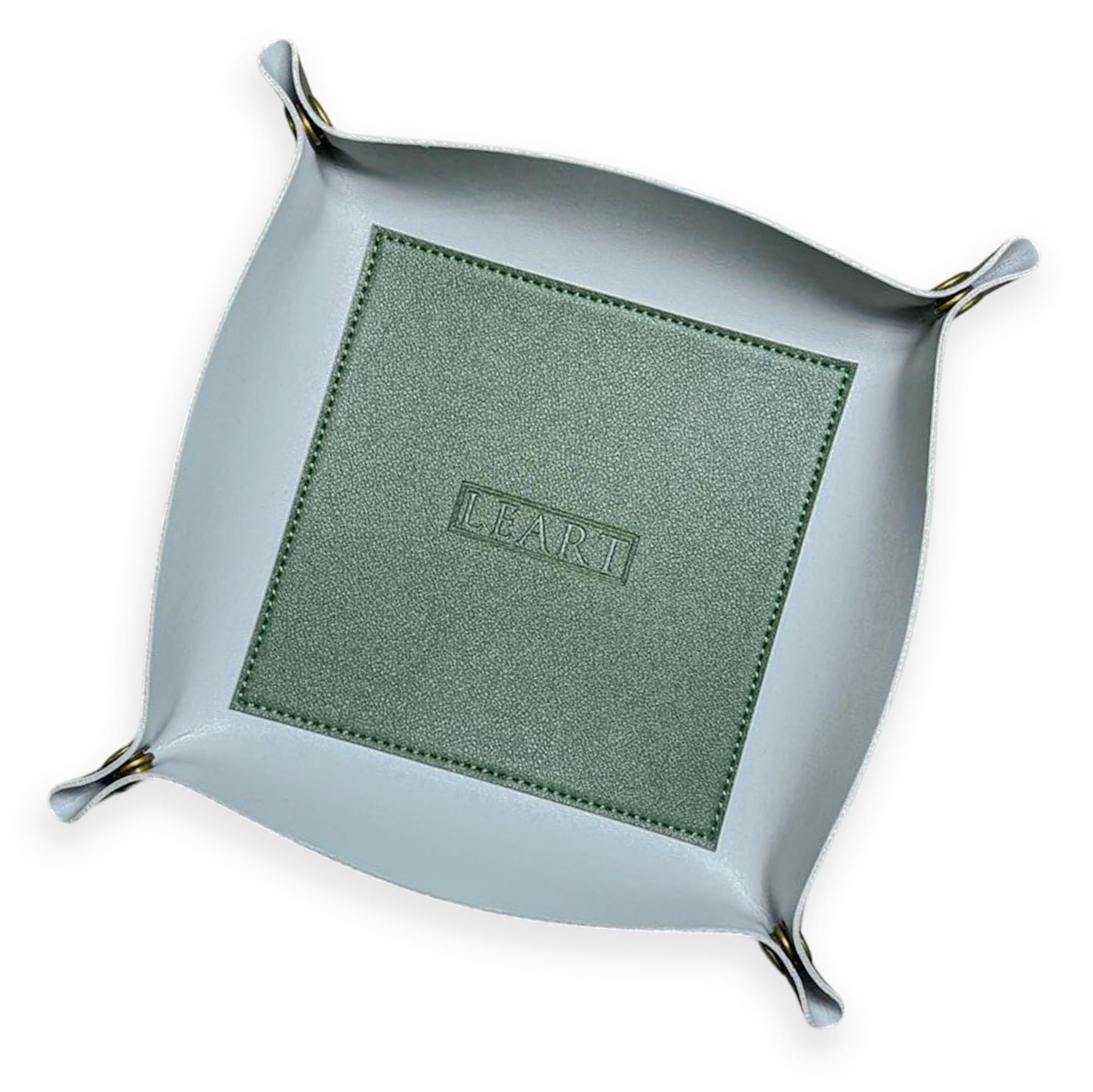 Valet Tray Organizer – Compact Catchall Tray for Desk, Nightstand, Bathroom & Entryway | Multi-Use Organizer for Keys, Wallet, Coins, Jewelry, Watch & Accessories (Emerald Green)