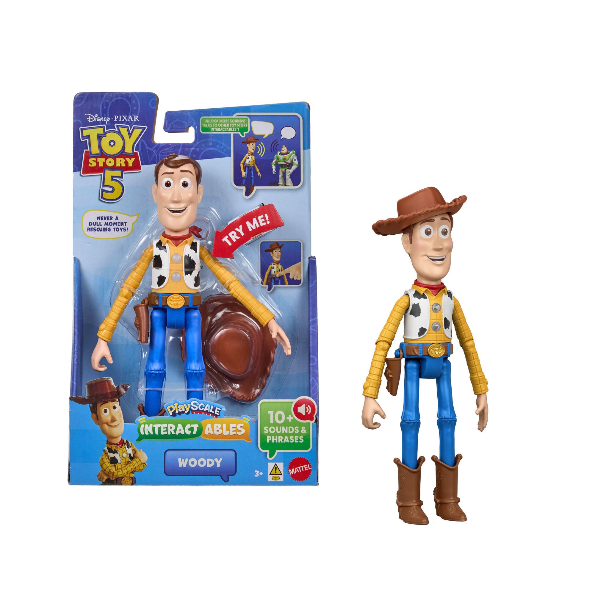 ​Disney and Pixar Toy Story 5 Interactables Figure, Woody 9 Inch Playscale, Movie Phrases & Converses with Other Characters in Line, JKV25