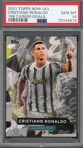 Cristiano Ronaldo 2021 Topps Now UCL 768 Career Goals Soccer Card Graded PSA 10