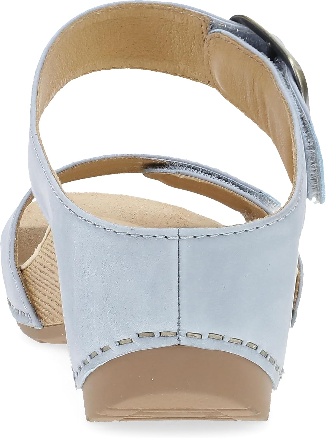 Dansko Tanya Slip-On Wedge Sandal for Women – Cushioned, Contoured Footbed for All-Day Comfort and Support – Hook & Loop Strap with Buckle Detail – Lightweight Rubber Outsole