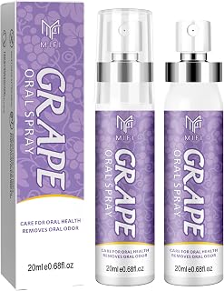 PEGO Oral Breath Spray, Mouth Spray Breath Fresheners, Dry Mouth Spray，Sugar-Free, Fights Bad Breath for Adults (Grape flavor*2Pack)