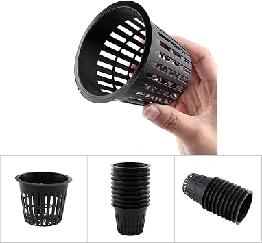10pcs Hydroponic Planting Net Pot, Planting Heavy Duty Mesh Pot Basket | Hydroponic Plant Grow Clone Gardening (Black)
