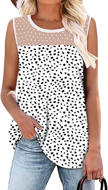 KISSMODA Womens Flora Print Tank Tops Ribbed Summer Shirt Sleeveless Summer Casual Women Blouses(S-3XL)