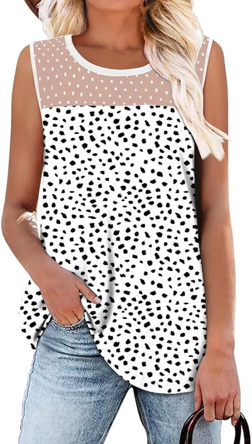 KISSMODA Womens Flora Print Tank Tops Ribbed Summer Shirt Sleeveless Summer Casual Women Blouses(S-3XL)