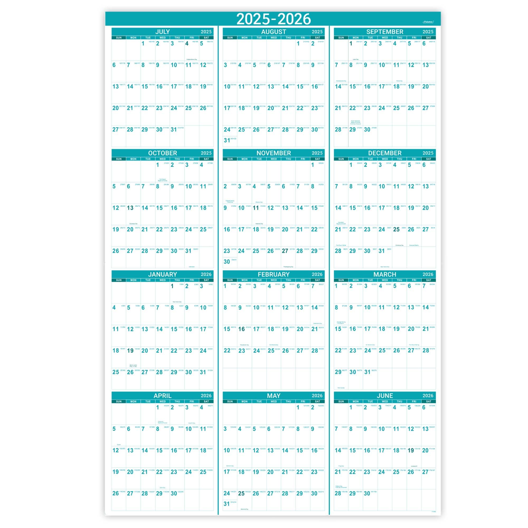 Amazon.com: 2025-2026 Wall Calendar - Yearly Wall Calendar 2025-2026 with Julian Date, July 2025 - June 2026, One Page for Organizing, Premium Thick Paper, Vertical, Gift Pocket, 34.8 amazon-com-2025-2026-wall-calendar-yearly-wall-calendar-2025-2026-with-julian-date-july-2025-june-2026-one-page-for-organizing-premium-thick-paper-vertical-gift-pocket-34-8-x-22-8-open-office-products