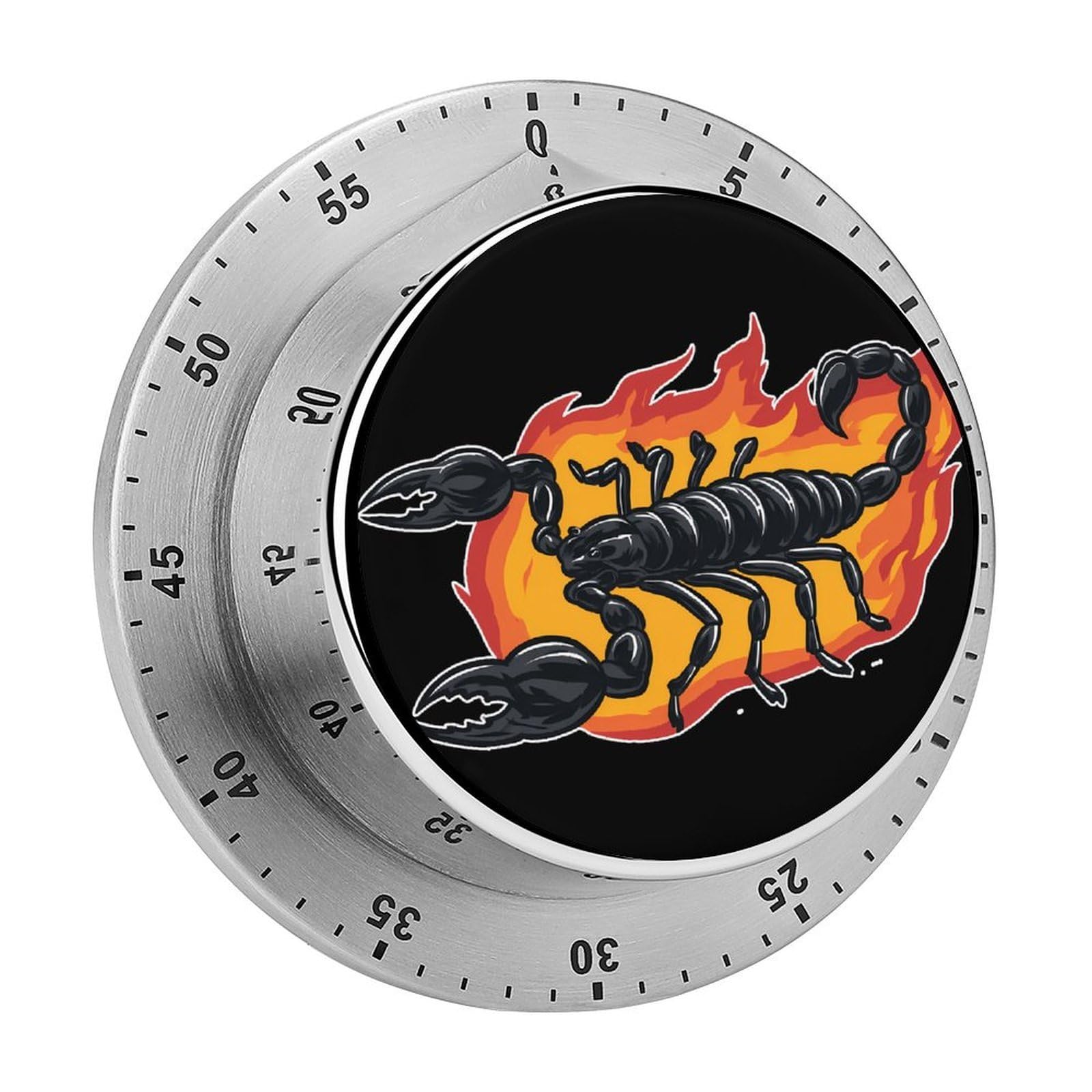 Scorpion with Flame Mechanical Timer with Alarm for Kitchen Cooking Productivity Stainless Steel Timers