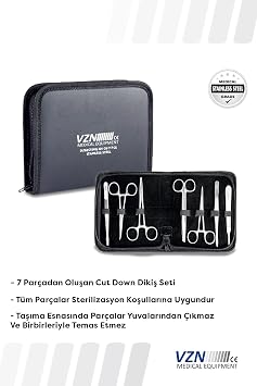 VZN Surgical Sewing Training Set | 7 Pieces | Educational Suture Application Kit | With Portable Bag | For Medical Students and Professionals