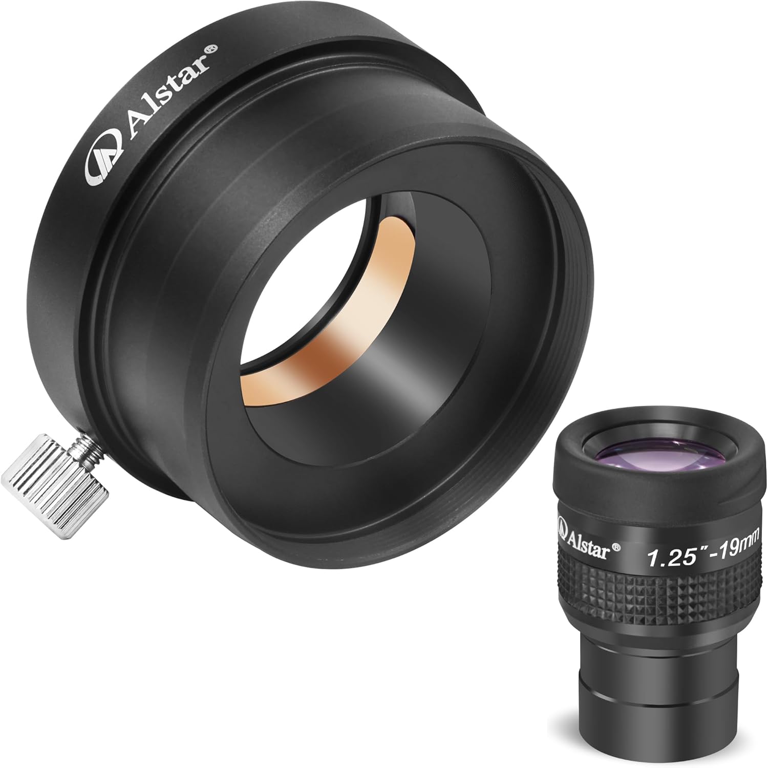 Alstar 1.25 inch Flat Field 19mm Telescope Eyepiece - Bundle with - 2 inch to 1.25 inch Telescope Eyepiece Adapter