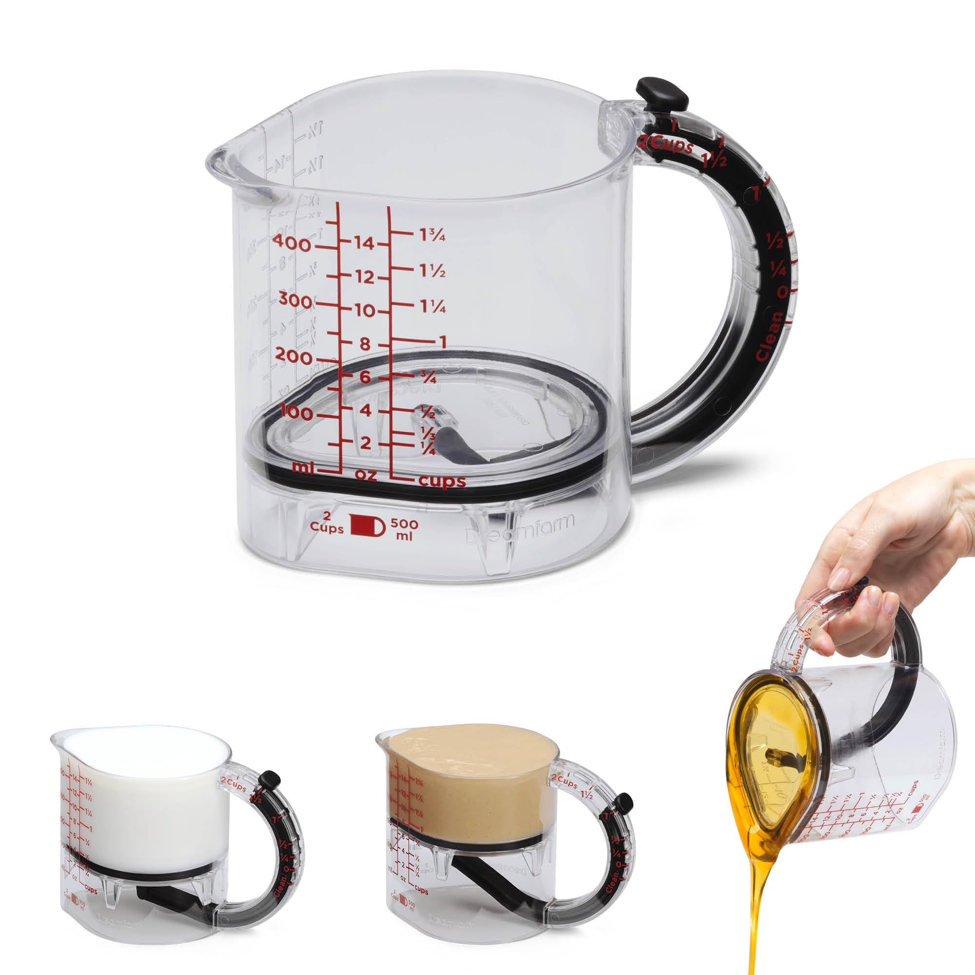 Dreamfarm Big Upcup All-in-1 Adjustable Measuring Cup - 2 Cup
