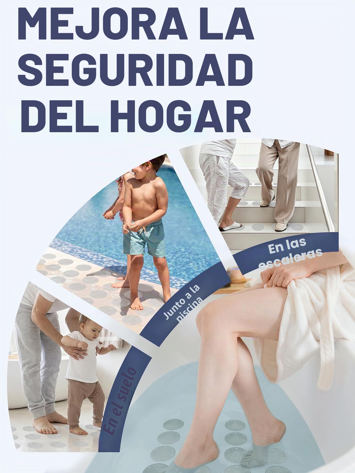 Secopad Pegatinas Antideslizantes para bañera, 24 Piezas de Seguridad bañeras duchas peldaños Adhesivos con raspador (Transparente)