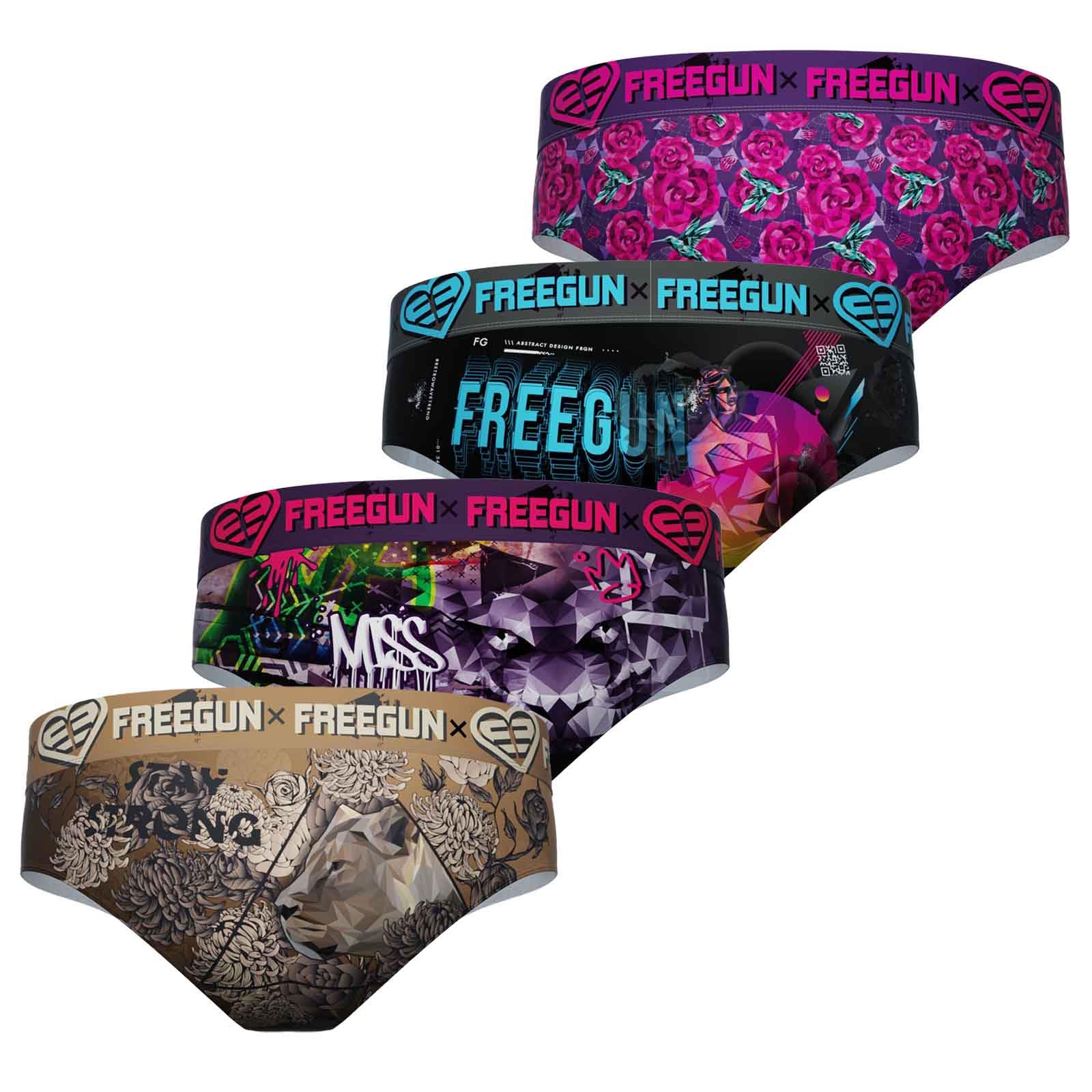 FREEGUN Lot de 4 Boxers Microfibre Femme