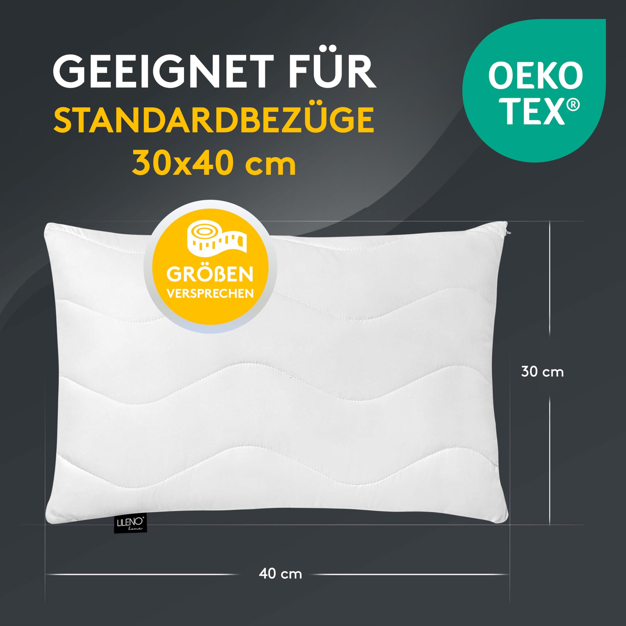 LILENO HOME Mikrofiberkudde 30 X 50 Cm [set Om 2] Tvu00e4ttbar Upp Till 95 Grader Med Dragkedja U2013 Kudde 30 X 50 Cm Som Kudde Fu00f6r Su00e4ng Eller Som Dekorativa