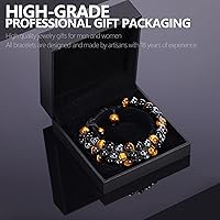 Vista 2 de Triple Protection Bracelet - For Protection - Bring Luck And Prosperity - Hematite - Black Obsidian - Tiger Eye - Stone Bracelet